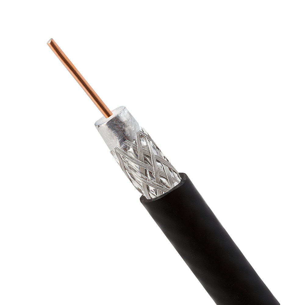 RG6 Standard Dual Shield Cable - 1000 Feet Black