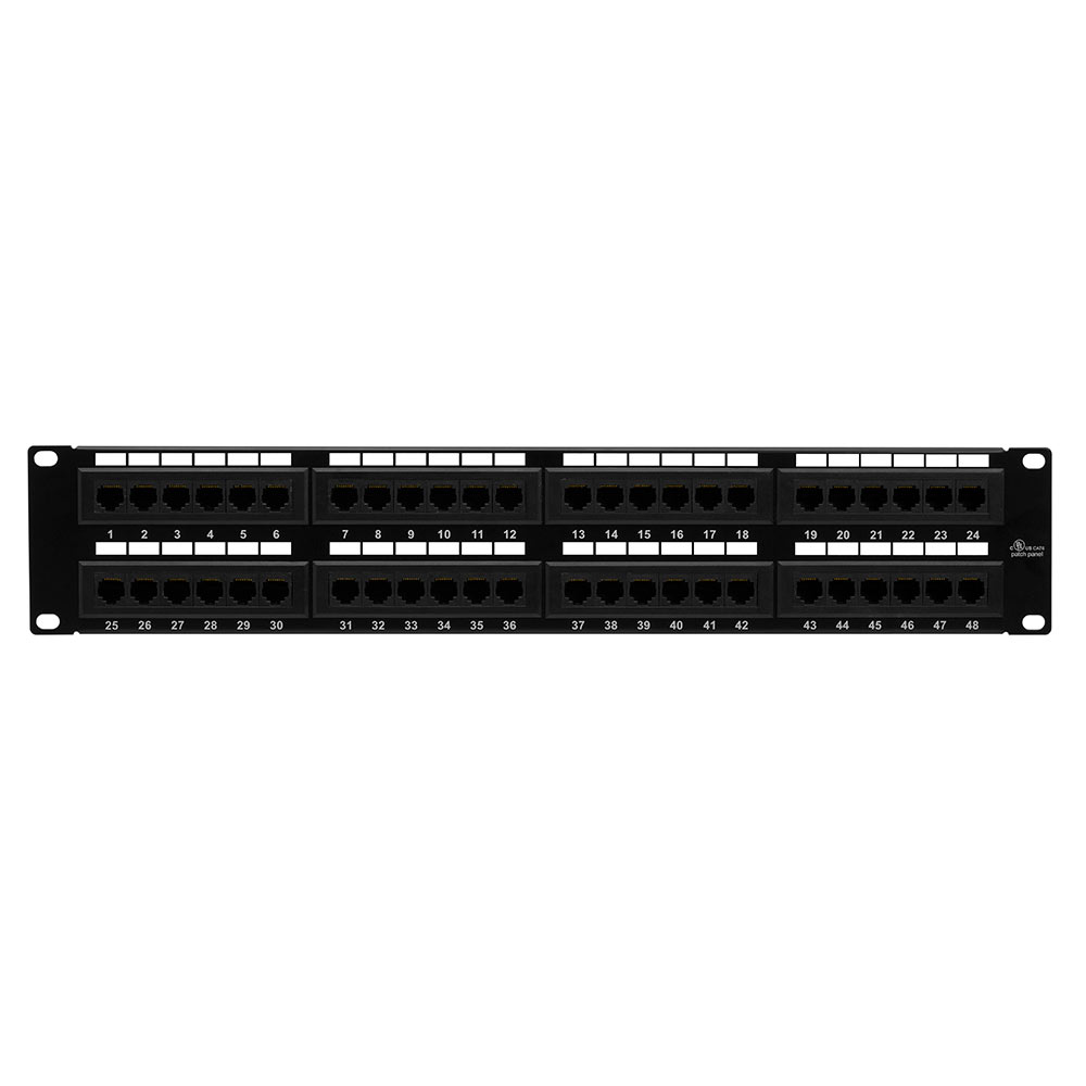 48 Port Cat6 Network Patch Panel, Cat 6 Rackmount Wall Mount Category 6 Bracket Surface 110 Type (568A/568B Compatible
