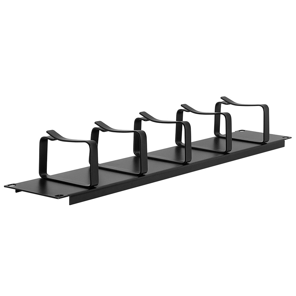 2U Horizontal 19-Inch Rack Mount Cable Manager with 5-D Rings, Steel Rack Mount Cable Management Panel for 19” Racks or Cabinets - Black