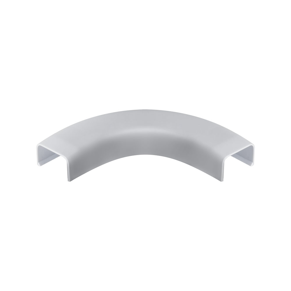 Wire Trak Flat Elbow for Raceway PVC White, 3/4inch W x 1/2inch H