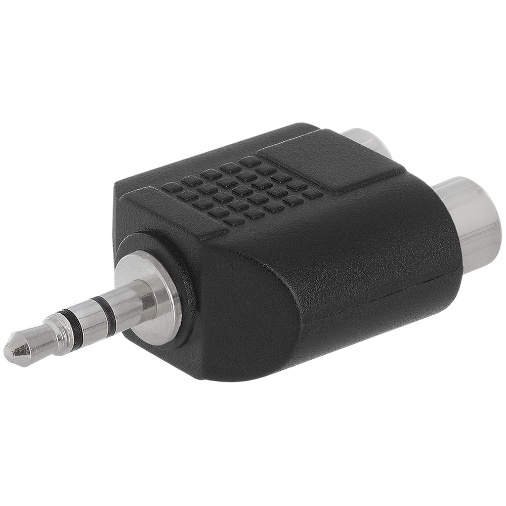 3.5mm Stereo Plug to 2xRCA Jack Adapter - Straight
