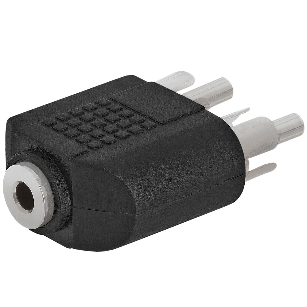 3.5mm Mono Jack to 2xRCA Plug Adapter - Straight