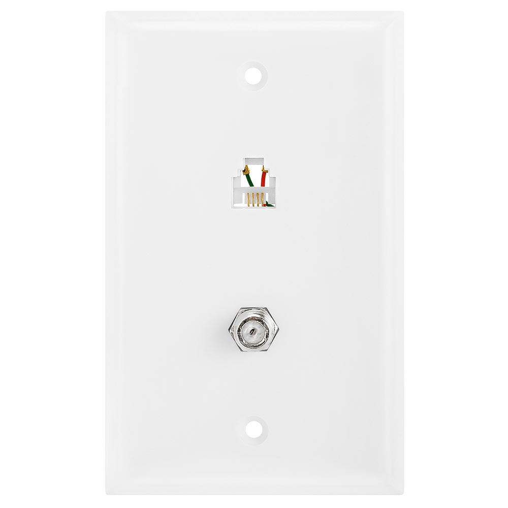 Modular Phone & Coaxial Wall Plate