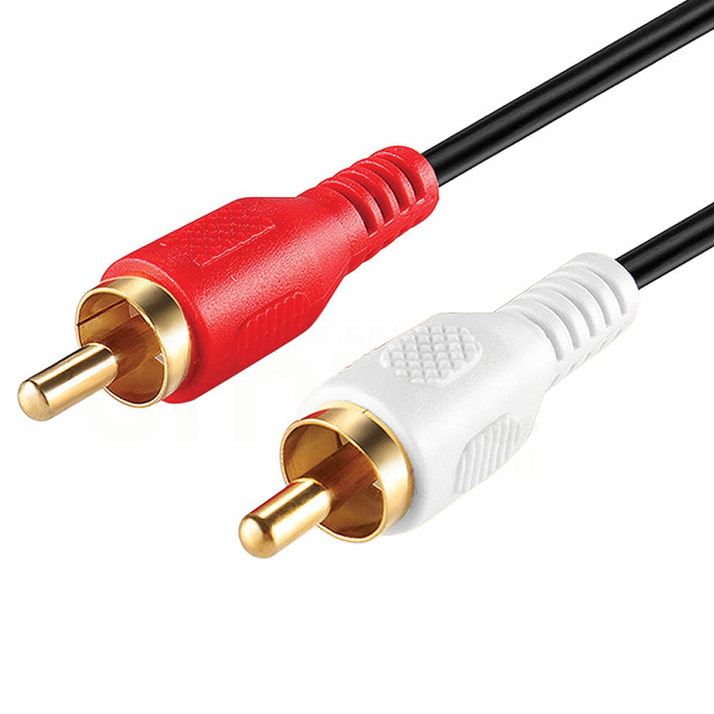 2 RCA to 2 RCA Cables 1.5ft, Male to Male RCA Cable Stereo Audio Speaker Cable RCA Red and White Cables Double RCA Subwoofer Cable for Car Stereo, Marine Audio, Audio Mixer, Amplifier - Black