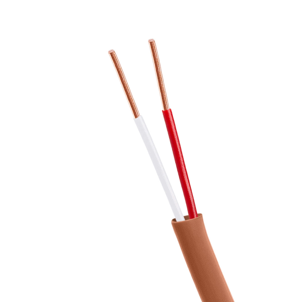 500ft Thermostat Wire | 20 Gauge 2 Conductor Cable | 20/2 Solid Bare Copper | 20 AWG 2C CMR PVC | Brown