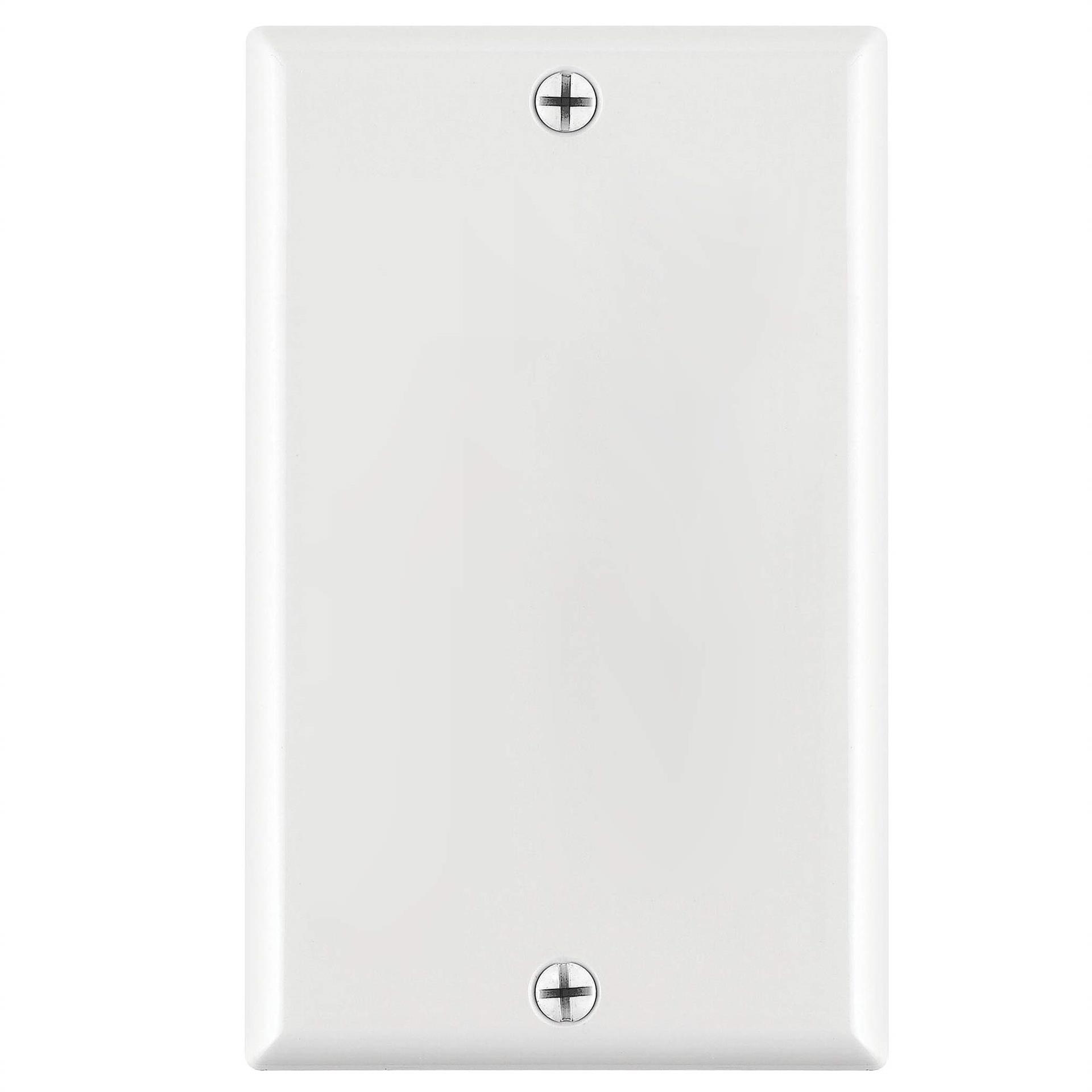 1 Gang Blank Wall Plate, Standard Size, Polycarbonate Thermoplastic Panel GFCI Wall Plate with Screws - White
