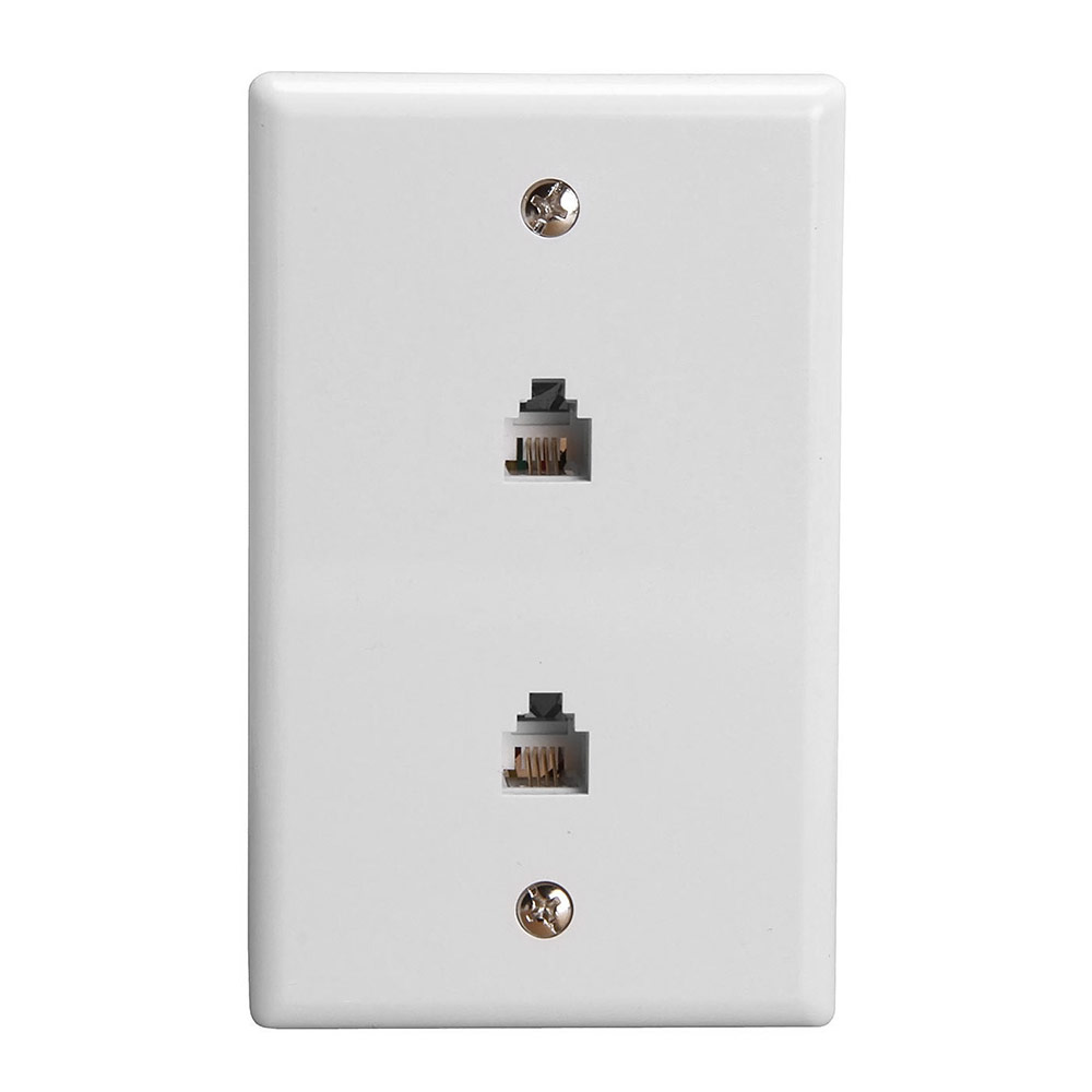Wall Plate Jacks 6P4C Double White