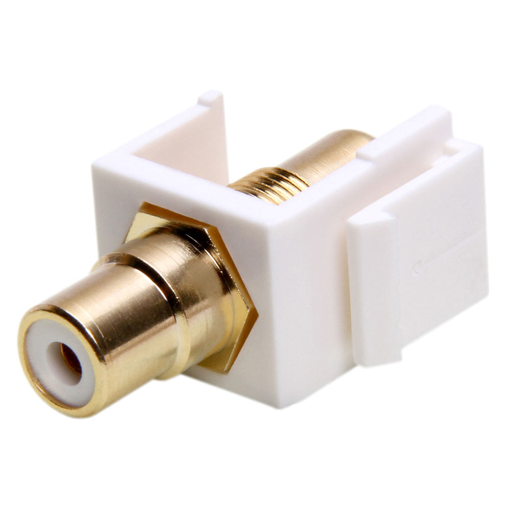 Keystone Jack - Modular RCA White with White Center