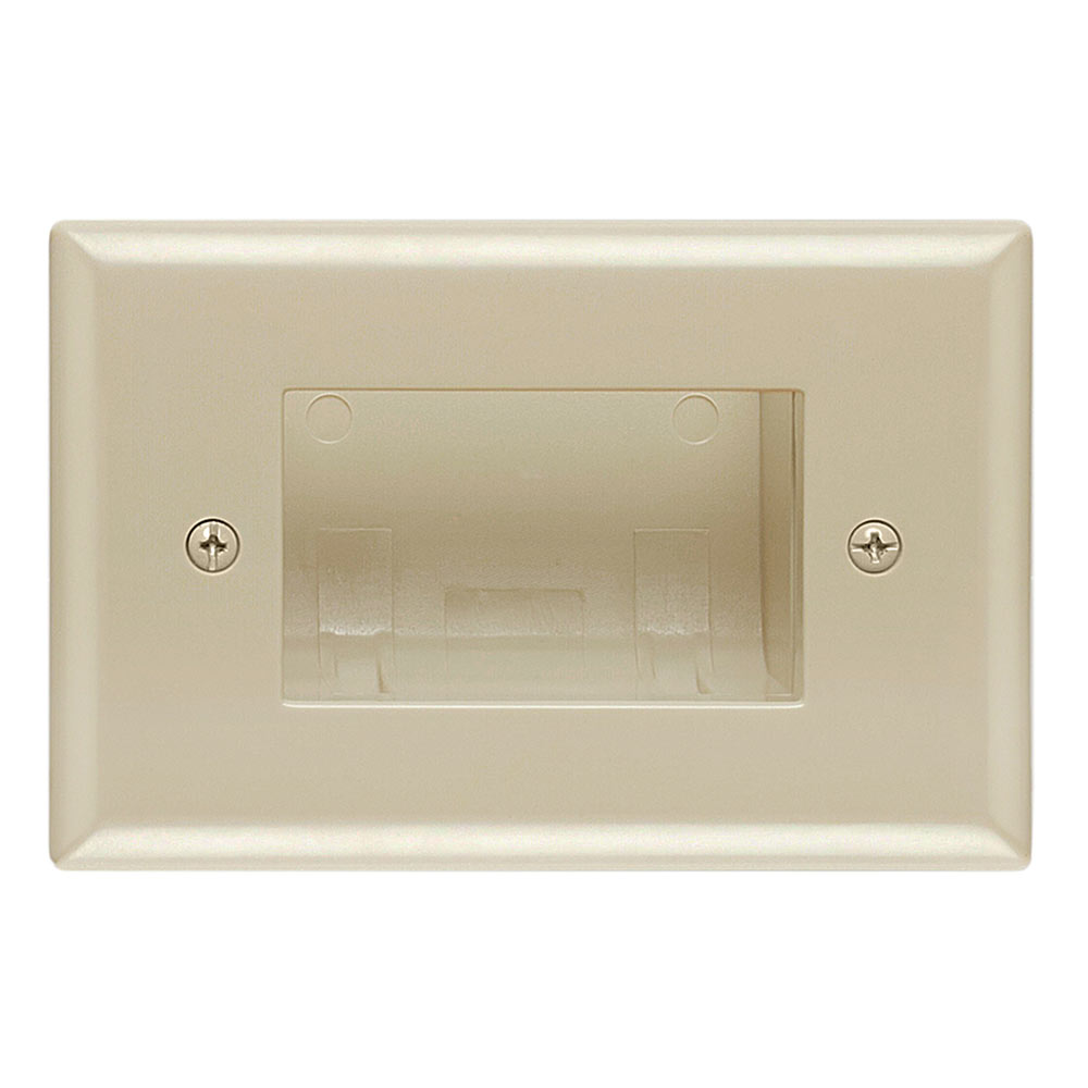 DataComm 45-0008-IV Recessed Easy Mount Low-Voltage Cable Wall Plate - Ivory