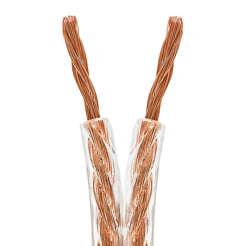 Speaker Wire 100ft 16AWG 2 Conductor | Clear Jacket Speaker Cable