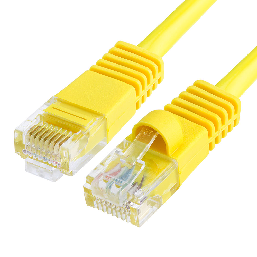 Cat5e Ethernet Cable 50ft Yellow | UTP, 350 MHz, 1Gbps, RJ45 LAN | Network Patch Cable