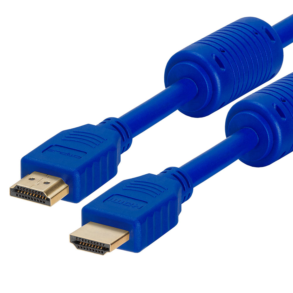 HDMI Cable 1.5FT High Speed HDTV Ultra-HD (UHD) 3D, 4K @60Hz, 18Gbps 28AWG HDMI Cord Audio Return 1.5 Feet Blue