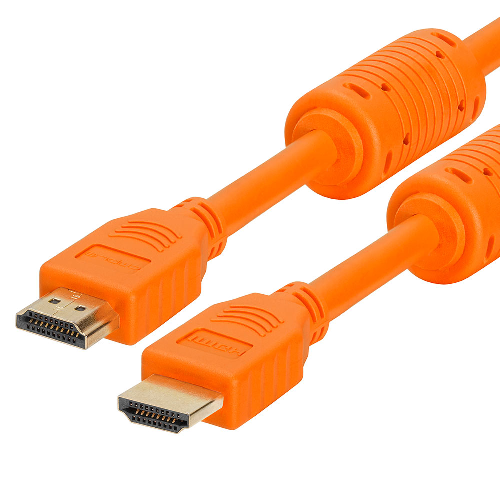 HDMI Cable 1.5FT High Speed HDTV Ultra-HD (UHD) 3D, 4K @60Hz,18Gbps 28AWG HDMI Cord Audio Return 1.5 Feet Orange