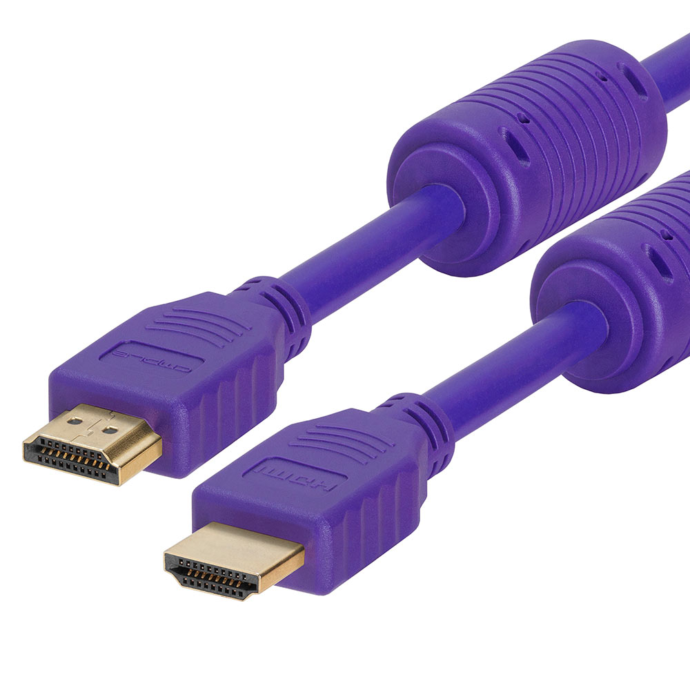 HDMI Cable 10FT High Speed HDTV Ultra-HD (UHD) 3D, 4K @60Hz, 18Gbps 28AWG HDMI Cord Audio Return 10 Feet Purple