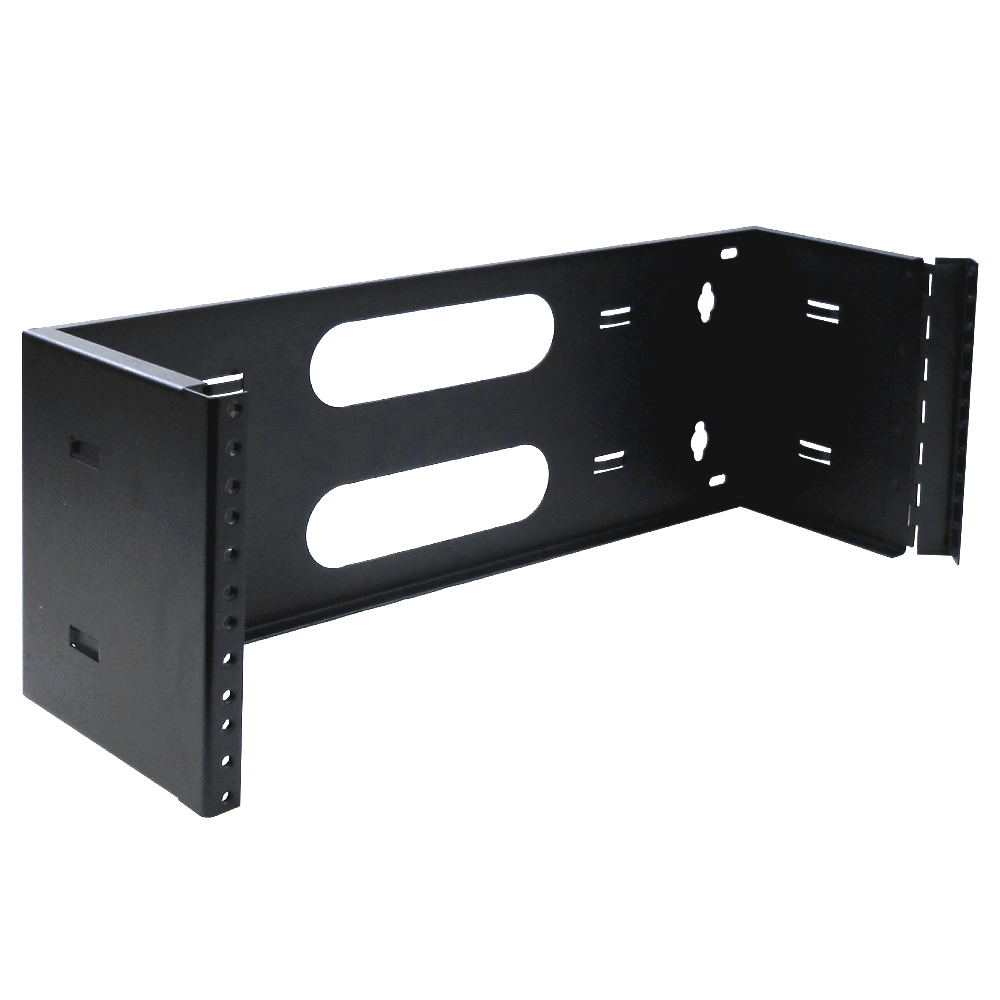 Wavenet – 4U Wall Mount Hinged Bracket or Four Space Swing Out Patch Panel Bracket 6inch Depth for 19-Inch Server Network Data A/V Equipment, Steel – Black
