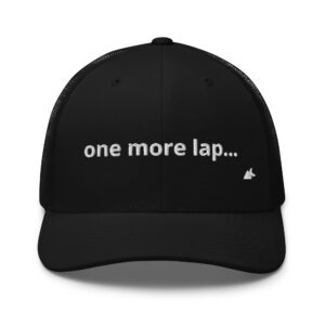 Kommvia RC "one more lap..." Trucker Hat – White on Black